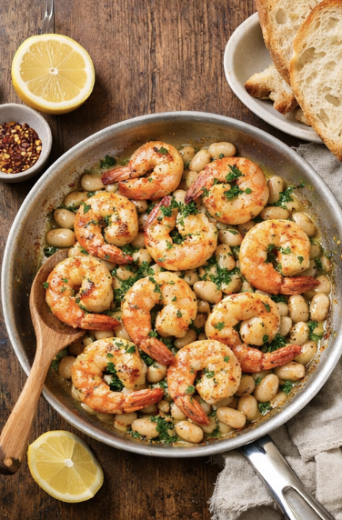 The One-Pan Shrimp Recipe That Makes Canned Beans Taste Great